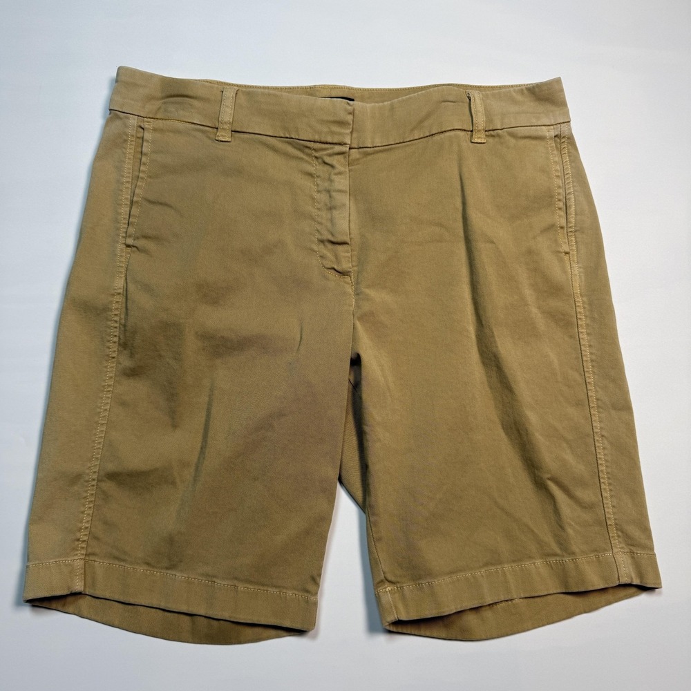 J. Crew Chino Shorts Womens 10 Beige Twill Stretch Casual Summer Walking Travel